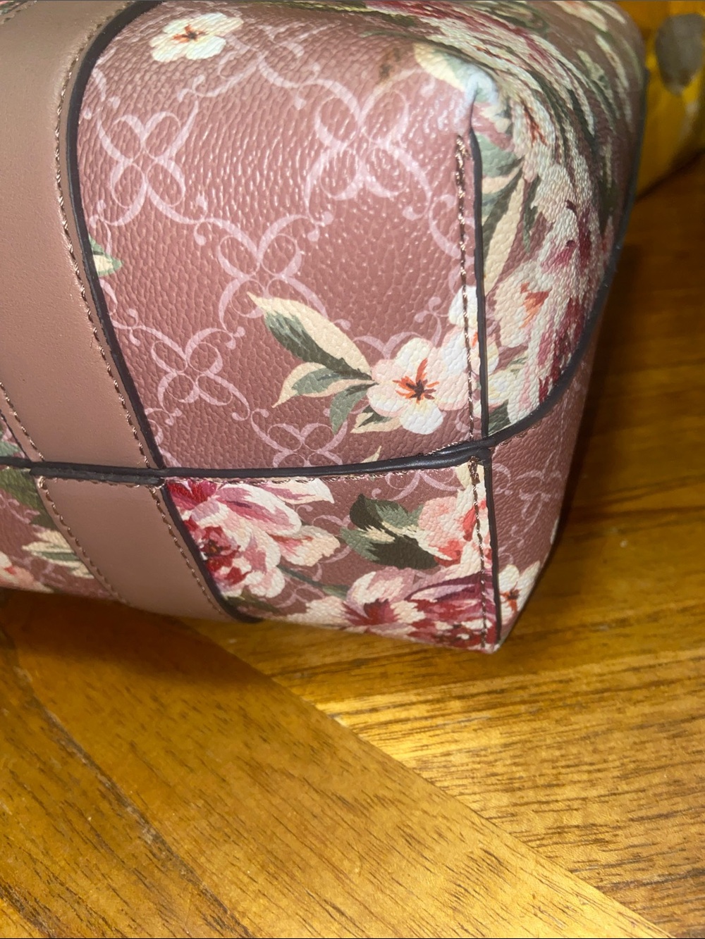 Nine West Floral Tote in Mauve and Pink - Picture 9 of 10